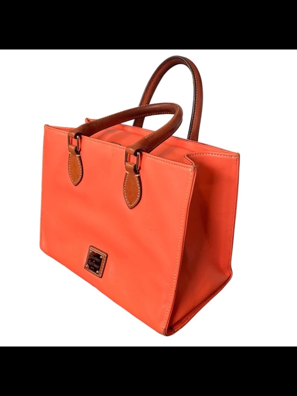 Dooney & Bourke Salmon Pink Leather Top Handle Bag Satchel